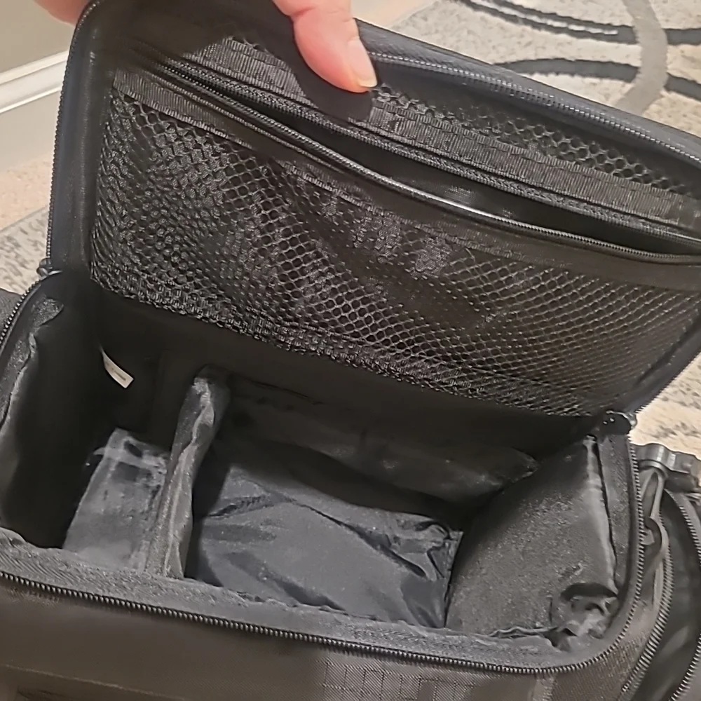 Vintage Black Samsonite Camera Bag W/blue Dots And Strap